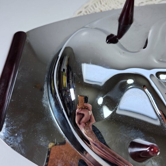 Gourmates Glo Hill Large Serving Tray Meat Platter Cherry Bakelite Handles Feet - Picture 12 of 12